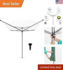 Elegant 4 Arm Spinning Clothesline for Efficient Outdoor Drying – 88lb Capacity