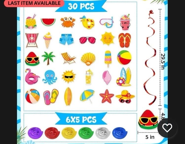 Summer Party Decorations - 61 Pcs Beach Pool Party Decorations Hello Summer Bann gallery