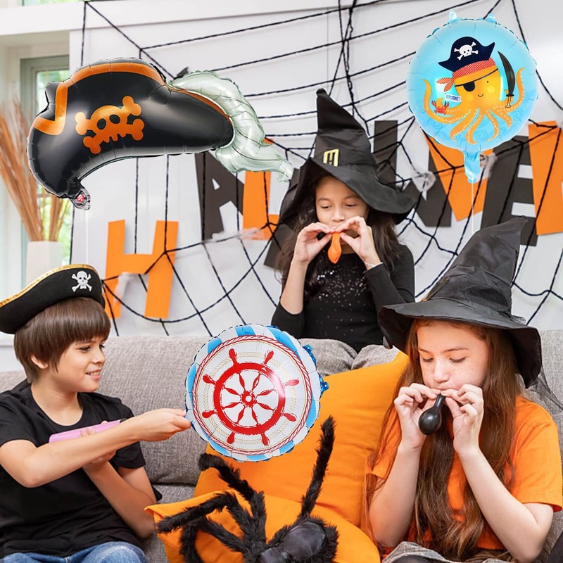 Pirate Balloons Set, 12 Pieces, Multi-coloured, Halloween Theme gallery