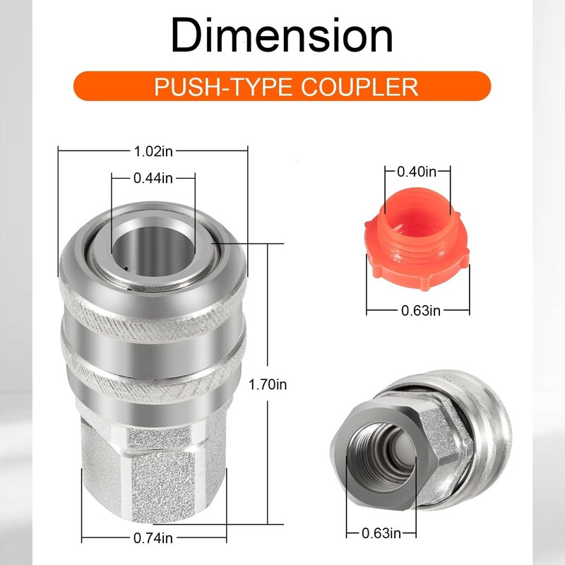 S775 A-Style Air Coupler Push Type 1/4" FNPT NPT Female Pack of 4 gallery