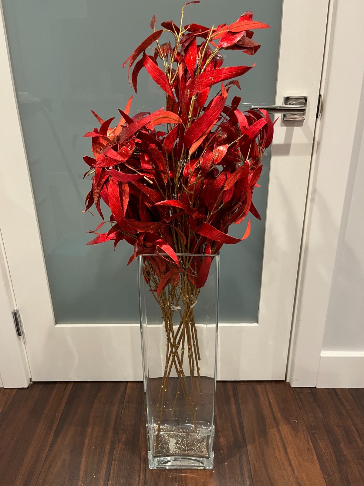 Red Metallic Eucalyptus Leaf Spray Stems – Approximately 32” Faux Flower Stem gallery