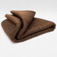 DOUBLE DENSITY ALPACA WOOL BLANKET THROW | QUEEN SIZE | SOFT & WARM EARTH BROWN