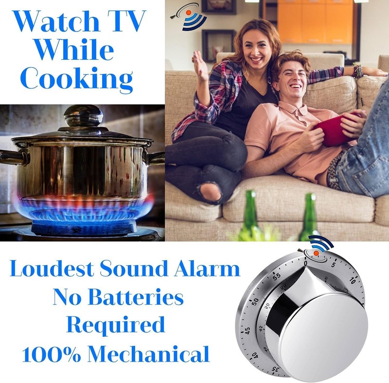 Kitchen Timer, Chef Cooking Timer Clock with Loud Alarm, No Batteries Require... gallery