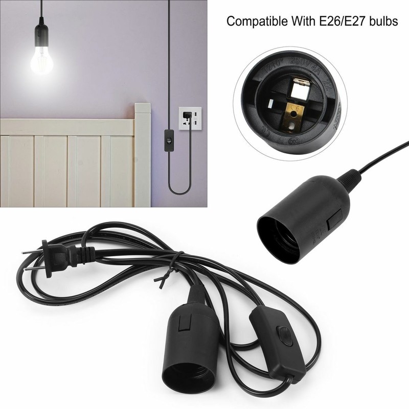 E26/E27 Light Bulbs Socket w/ Switch Extension Hanging Lantern Pendant Lamp Cord gallery