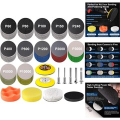 131pc 3″ Sanding Discs Set Headlight Restoration Kit 60-10000 Grit Hook and Loop