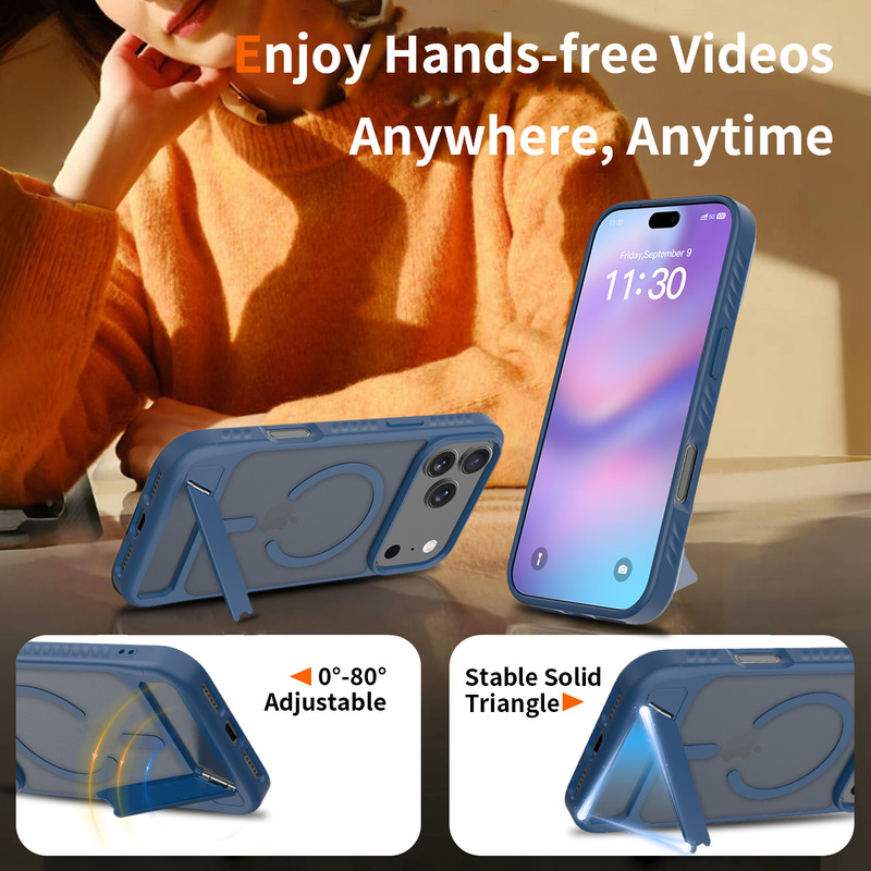 For iPhone 17 16 Pro Max 15 14 13 12 MagSafe Magnetic Shockproof Kickstand Case gallery