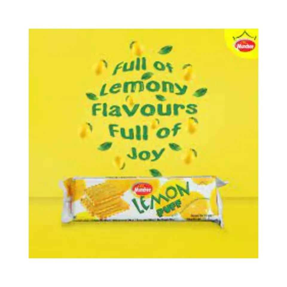 Munchee Lemon Puff Tea Biscuits 200g - Delicious Citrus Flavor Snack! gallery