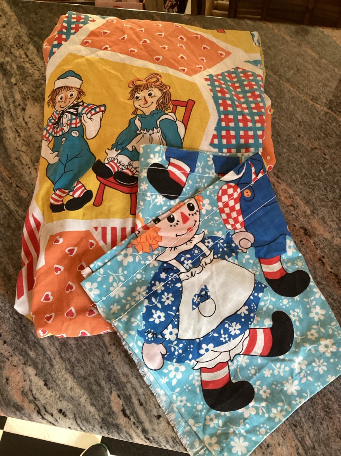 Vintage Raggedy Ann Andy Twin Fitted Sheet & Valance Merril Mixed Lot gallery