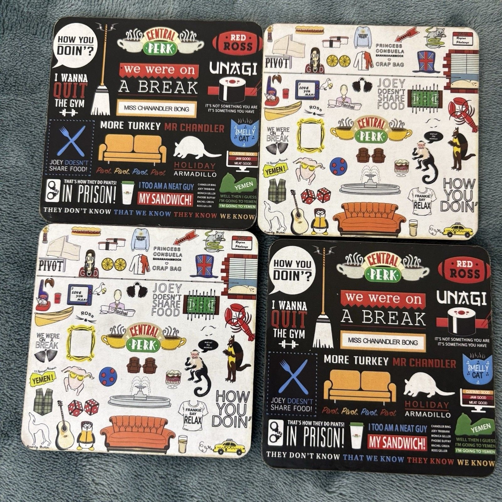 MCSID RAZZ Friends TV Series Corked Back Hardboard Coasters 4 gallery