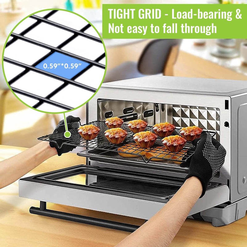 4 Pack Cooling Racks - 16" x 10", Nonstick Wire Baking Rack with Handle fits ... gallery
