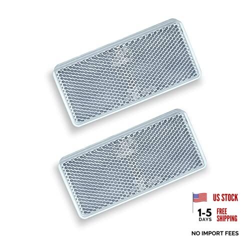 E-Mark CCC 2pcs Rectangle Reflector Self Adhesive Stick on Trailer Clear gallery