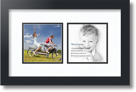 ArtToFrames Collage Mat Picture Photo Frame 2 5x5" Openings in Satin Black 41 gallery