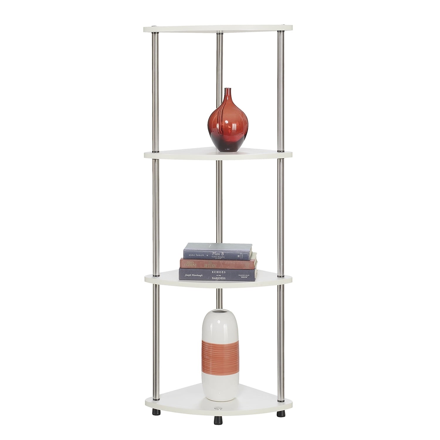 Designs2Go 4 Tier Corner Shelf, White gallery