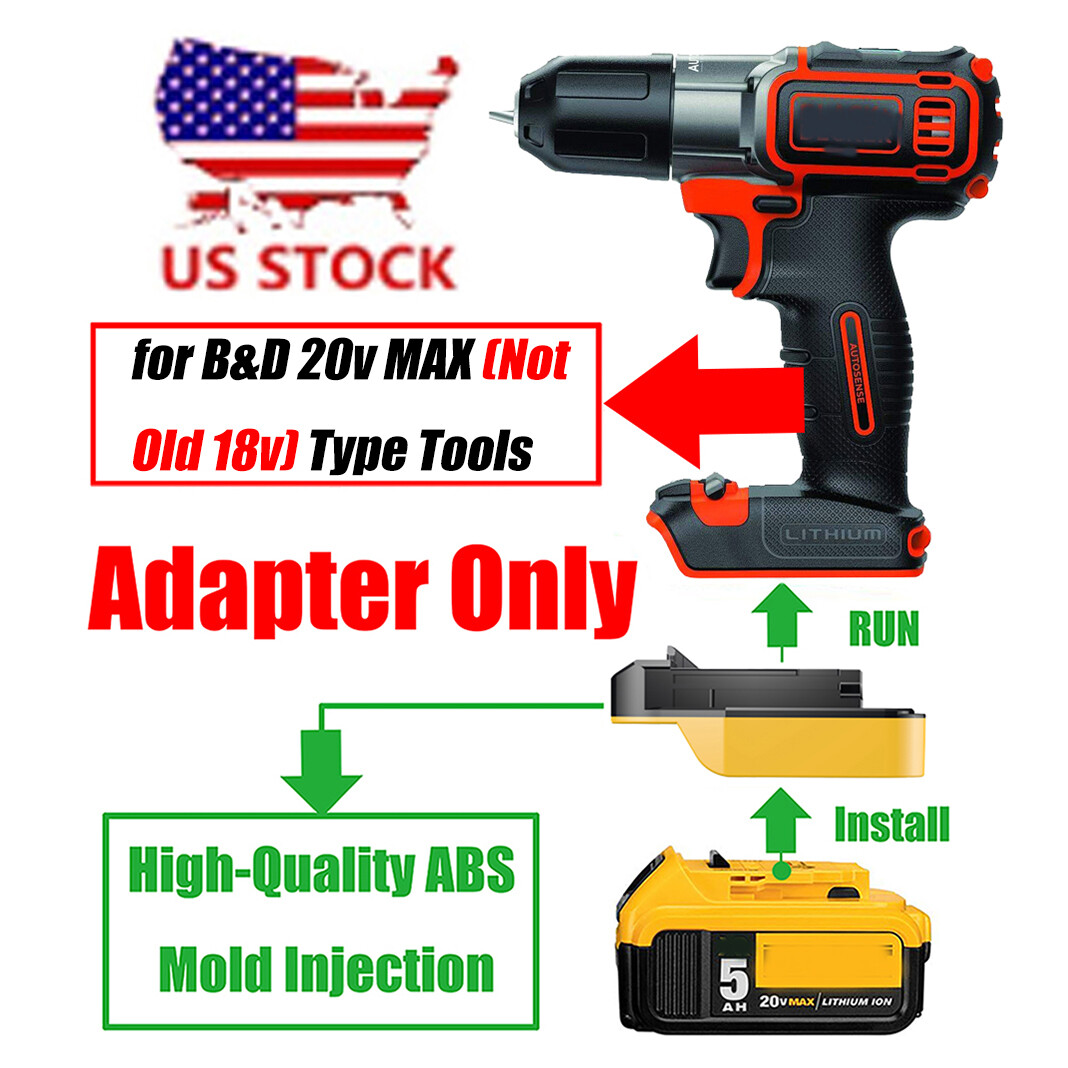 1x for Black & Decker 20V MAX Tools Adapter To for DEWALT 20V MAX Li-Ion Battery gallery