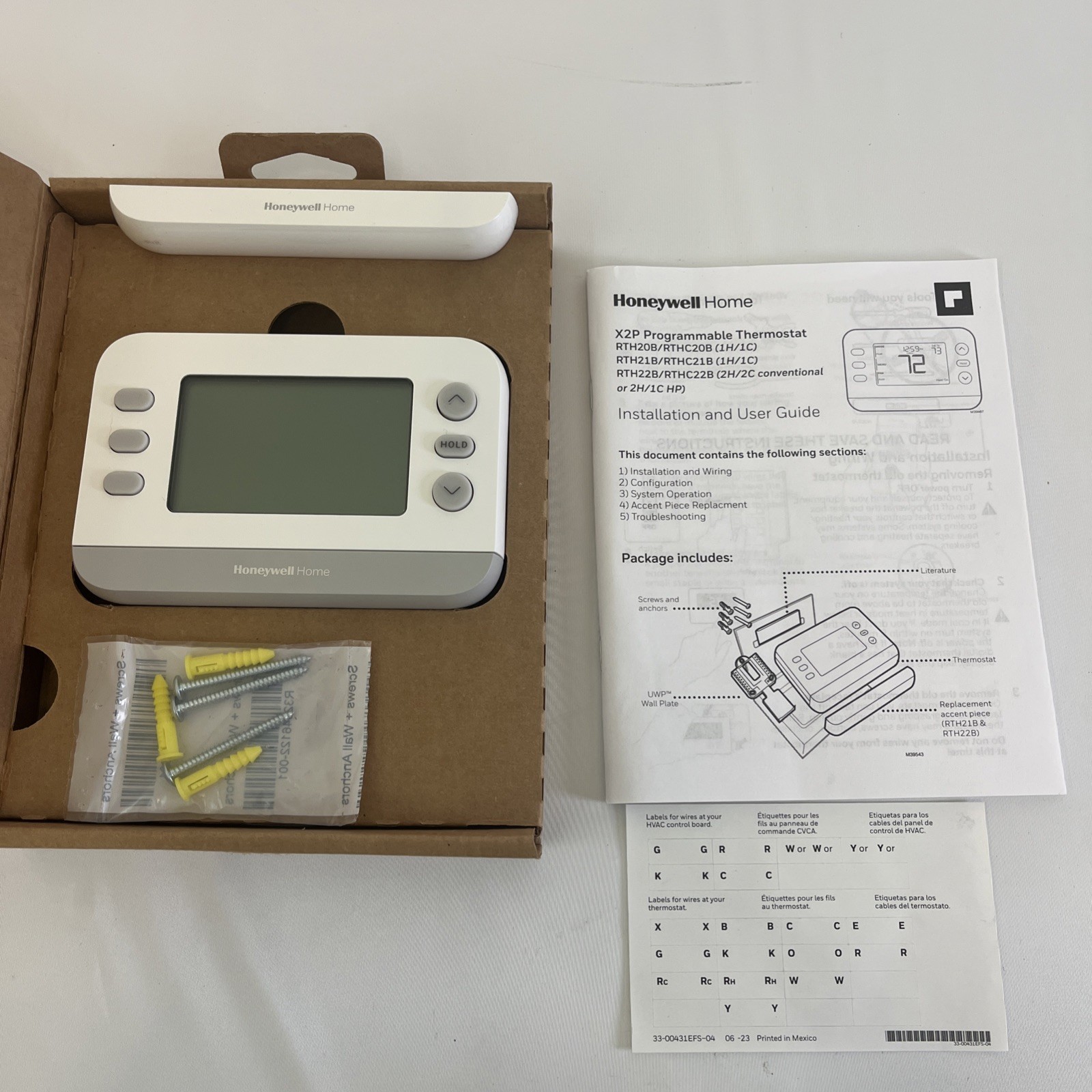 Honeywell Home X2P Programmable Thermostat, Single-Stage, 1-Heat/1-Cool gallery