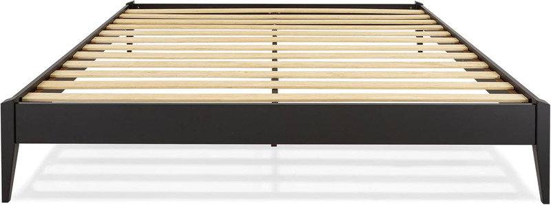 Dinkees King Solid Wood Platform Bed Frame - Modern Minimalist Design, No Box Sp gallery