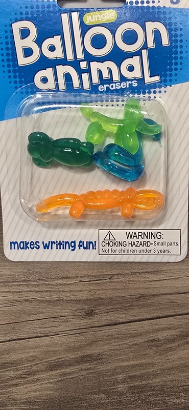 OCEAN & JUNGLE animal theme Balloon animal erasers (12PACK) gallery