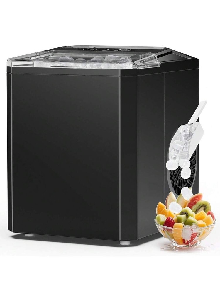 Sweetcrispy Portable Ice Maker 26.5Lbs/24H 6-Minute Bullet Ice, Self-Cleaning