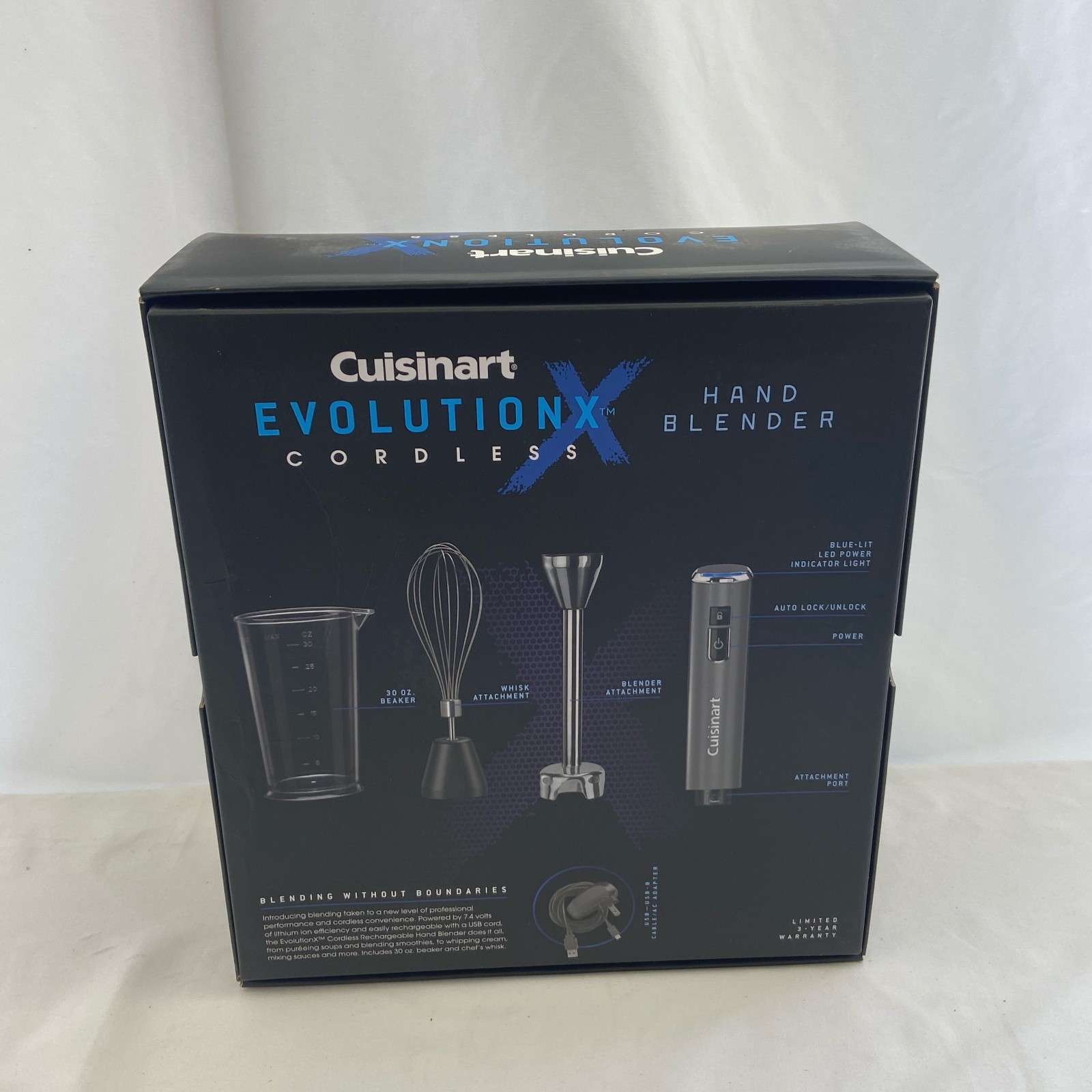 Cuisinart EvolutionX Cordless Hand Blender, Black w/Whisk & Beaker gallery