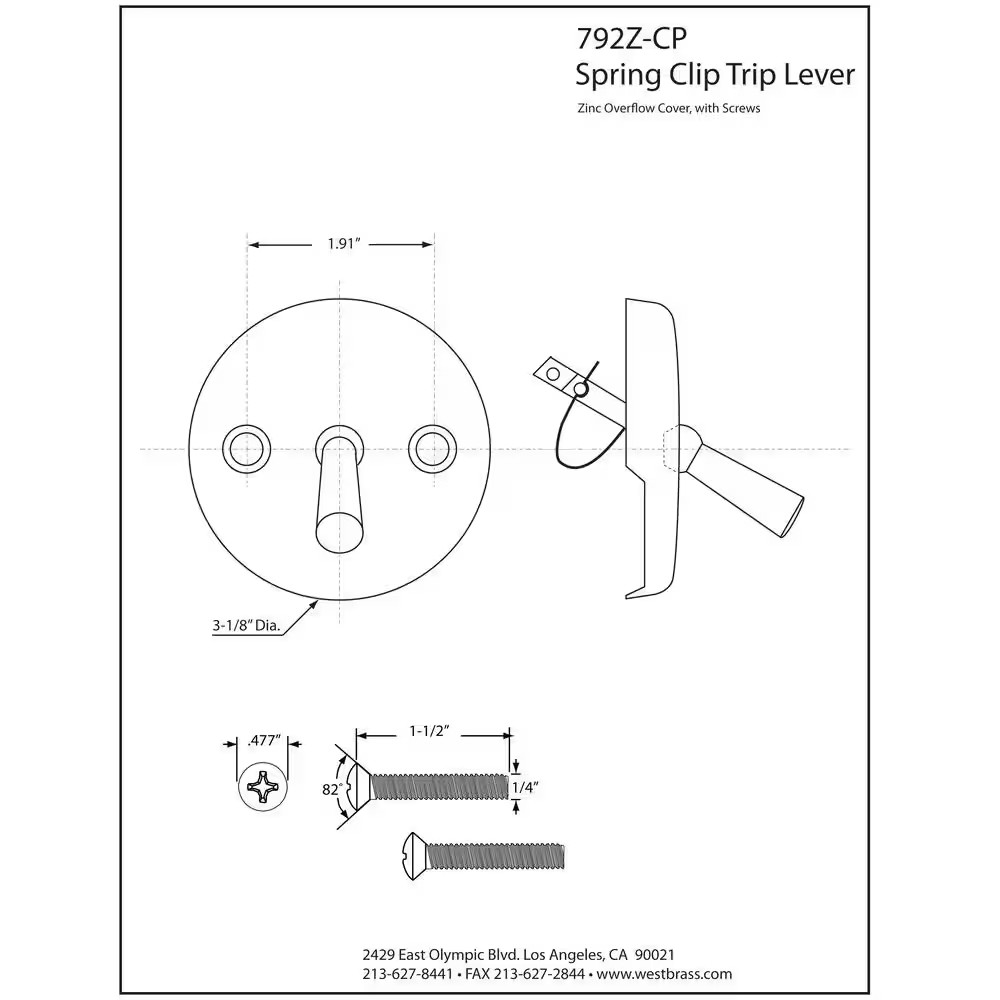Trip Lever Overflow Faceplate in Polished Chrome gallery