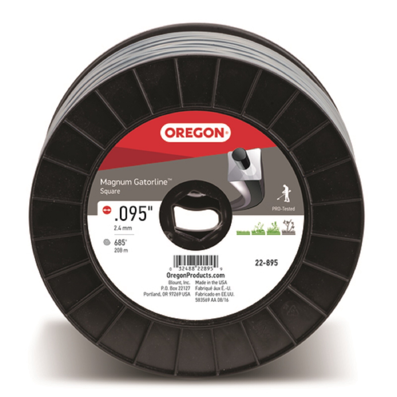 OREGON MAGNUM GATORLINE .095 SQUARE STRING TRIMMER LINE 3 LB ROLL 685' 22-895 gallery