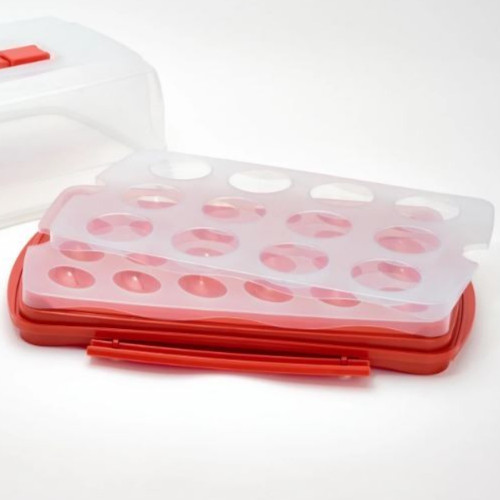 LocknLock 9x13 Cake Carrier w/ Deviled Egg & Cupcake Insert, Spearmint K82177 gallery