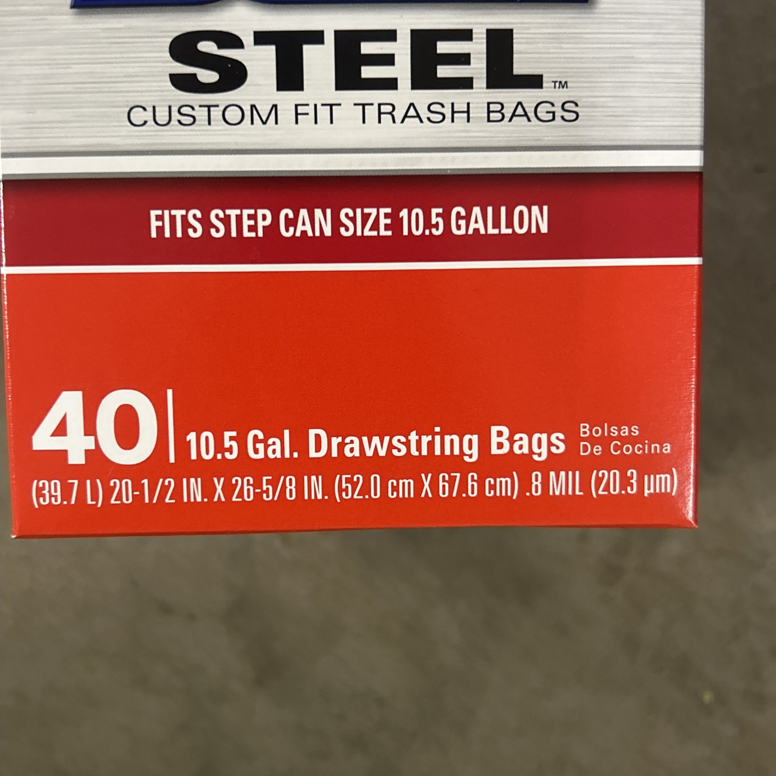 2 Pack Steel Custom Fit Size Drawstring Trash Bags Black 10.5 Gal 40 Ct gallery