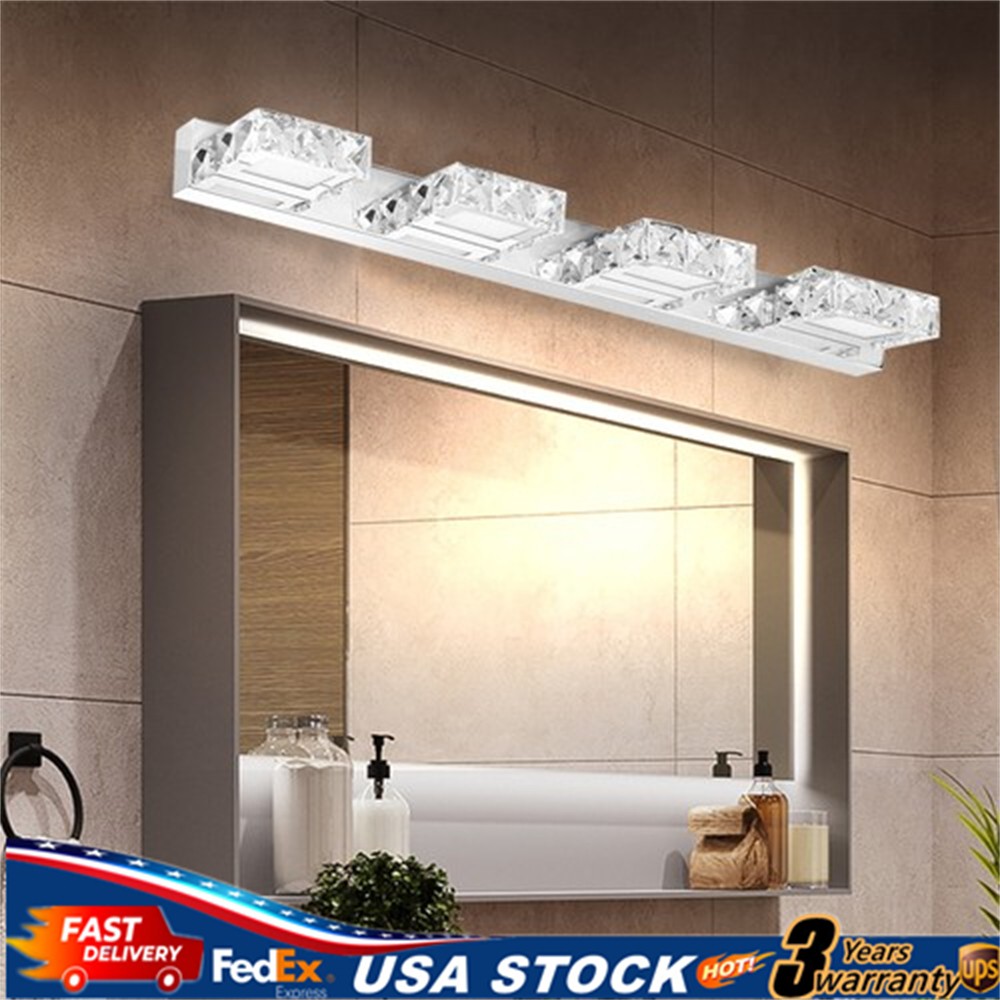 Modern Bathroom Vanity Light Over Mirror LED Crystal Wall Lamp Fixture 4*3W USA gallery