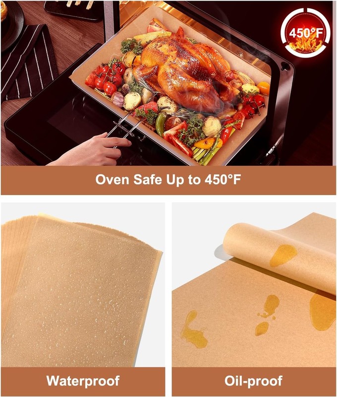 Unbleached Parchment Paper Baking Sheets, 9x13IN Precut Non-Stick Parchment Pape gallery