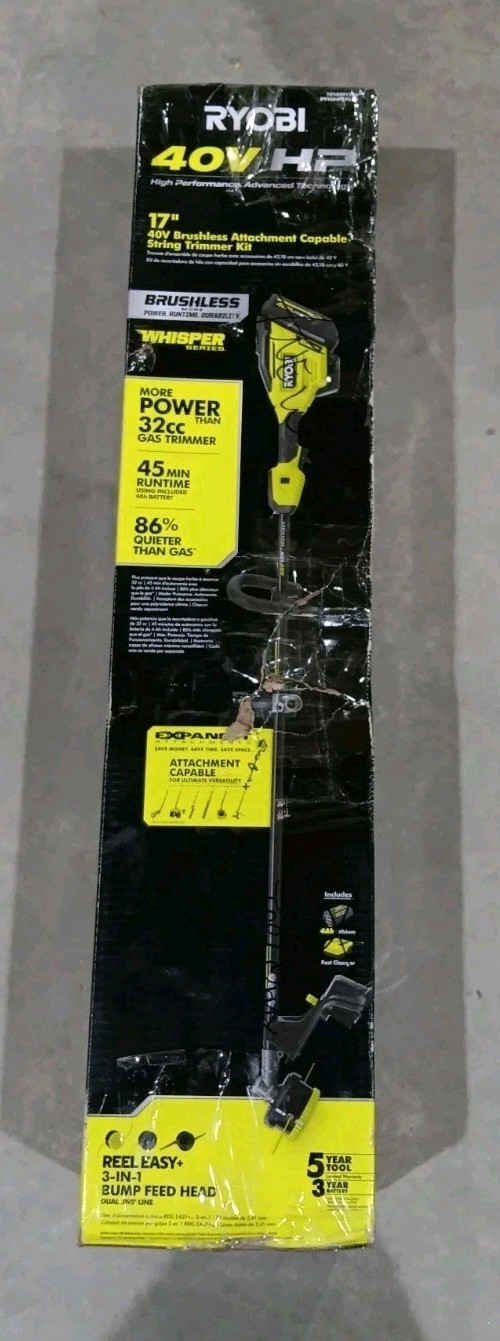 RYOBI 40V HP Brushless 17” String Trimmer Kit (RY40HPST02K) - Tool Only, NEW! gallery