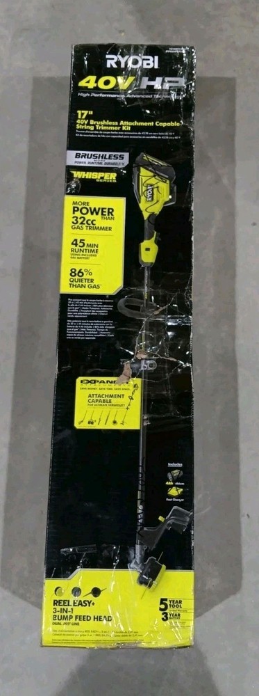 RYOBI 40V HP Brushless 17” String Trimmer Kit (RY40HPST02K) - Tool Only, NEW!