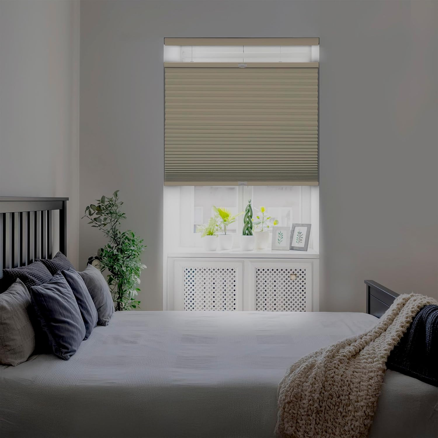 Cordless 1.5" Blackout Cellular Shade, Top Down Bottom Up, 35" W x 72" H gallery