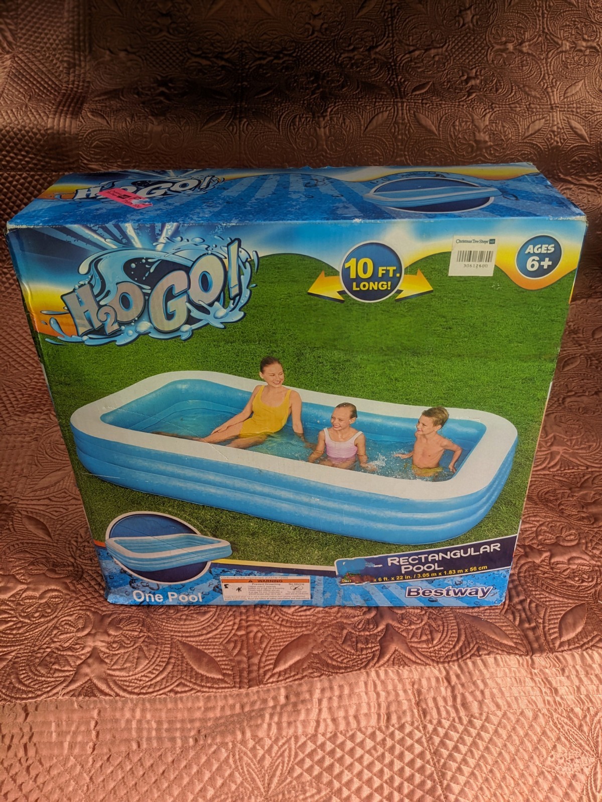 **NEW** Bestway H2O GO! Inflatable 10FT. Rectangular Family Pool 120"x72"x22" gallery