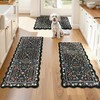 Yamaziot Anti Fatigue Kitchen Rugs Set 17.3"x29"+17.3"x35"+17.3"x47", Black gallery