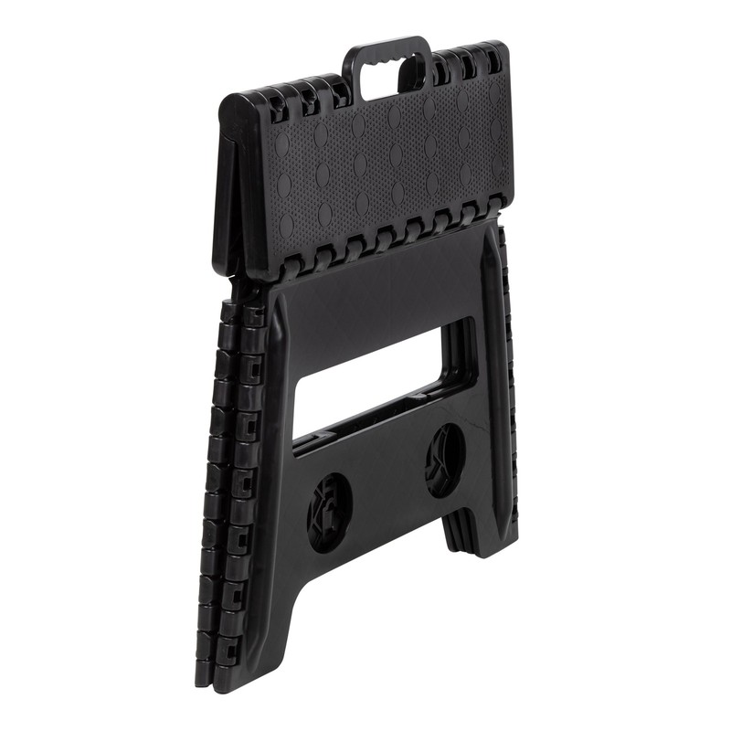 One Step Folding Step Stool, Black Plastic Fast delivery gallery