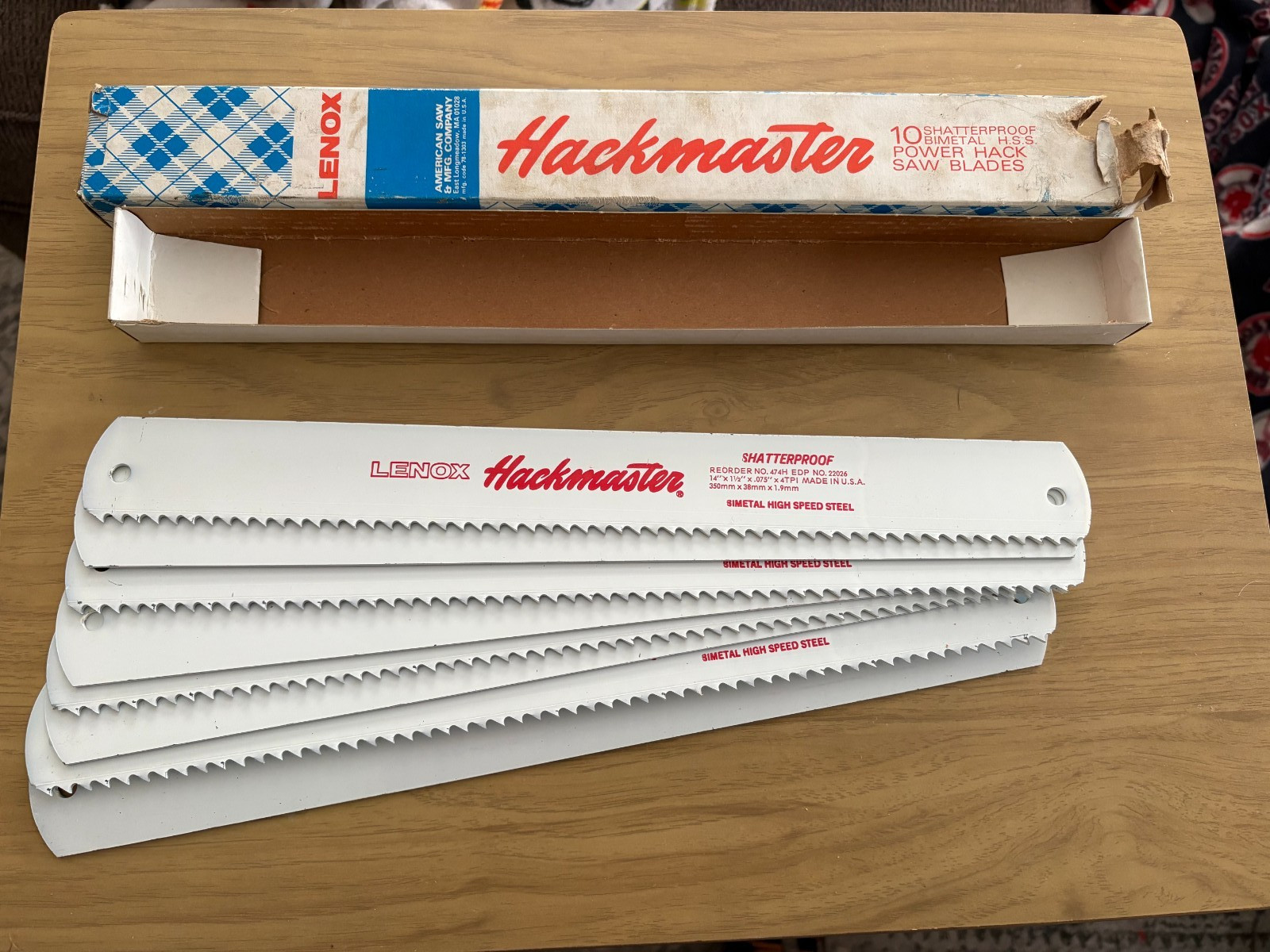 NEW Lot of (8) Lenox Hackmaster Hack Saw Blades 14" x 1-1/2" x .075" 474H 22026 gallery
