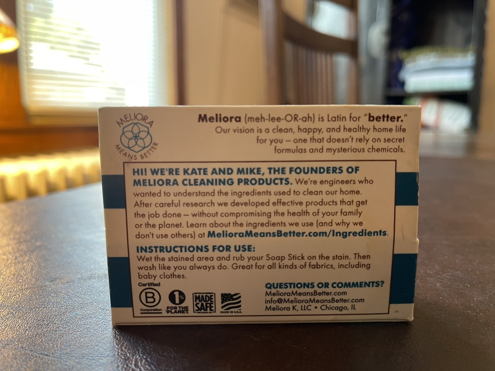 Meliora Laundry Stain Removal Soap Stick 1.7 Oz New In Box *natural* gallery
