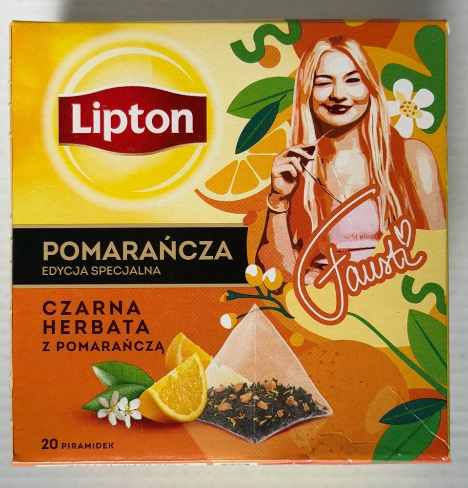 Lipton BLACK TEA with ORANGE -Special Edition - 1 box /20 tea bags-SHIPS FREE