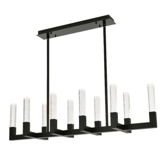 Chandelier Led Black Modern For Kitchen Island Dining Room 10 Light Fixture 48" gallery