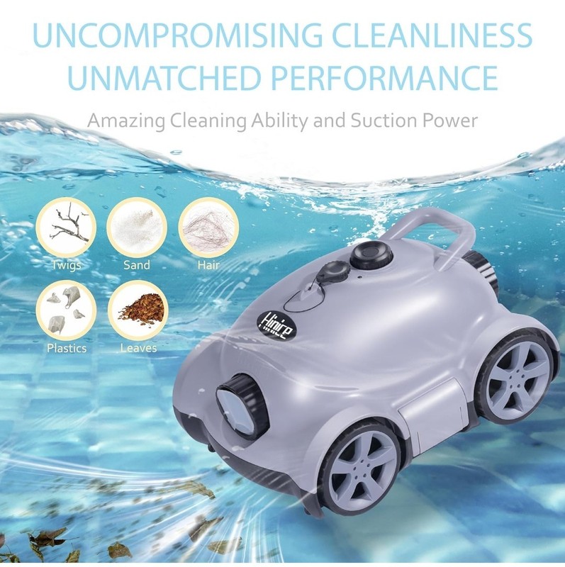 Hinice Cordless Robotic Pool Cleaner, Automatic Pool Vacuum Robot (Grey) 2152 sq gallery