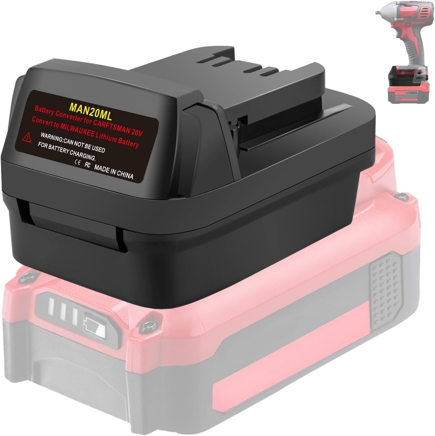Battery Adapter for Craftsman 20V Converter to for Milwaukee 18V Power Tools gallery