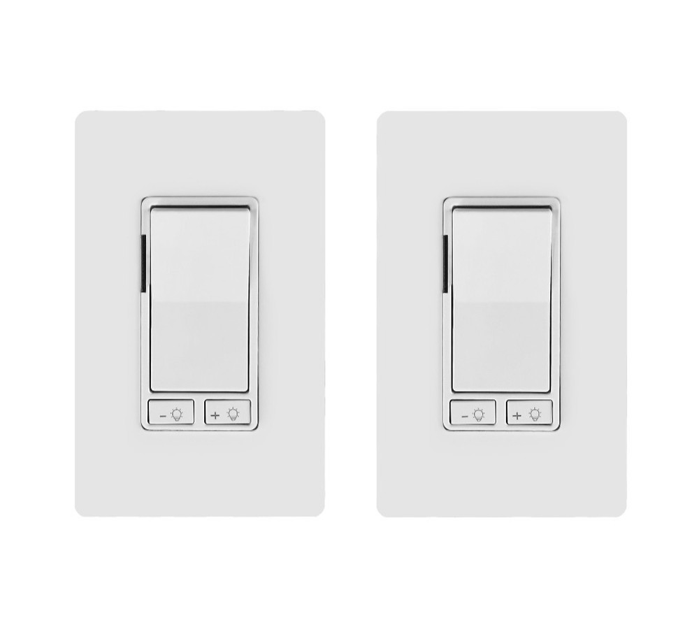 2-Pack Dimmer Light Switch Single Pole or 3-Way for LED UL Listed *New Model