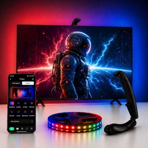 TV LED Backlight with Sensor, LED Sync Lights for TV 55-65 Inch, Multicolor gallery