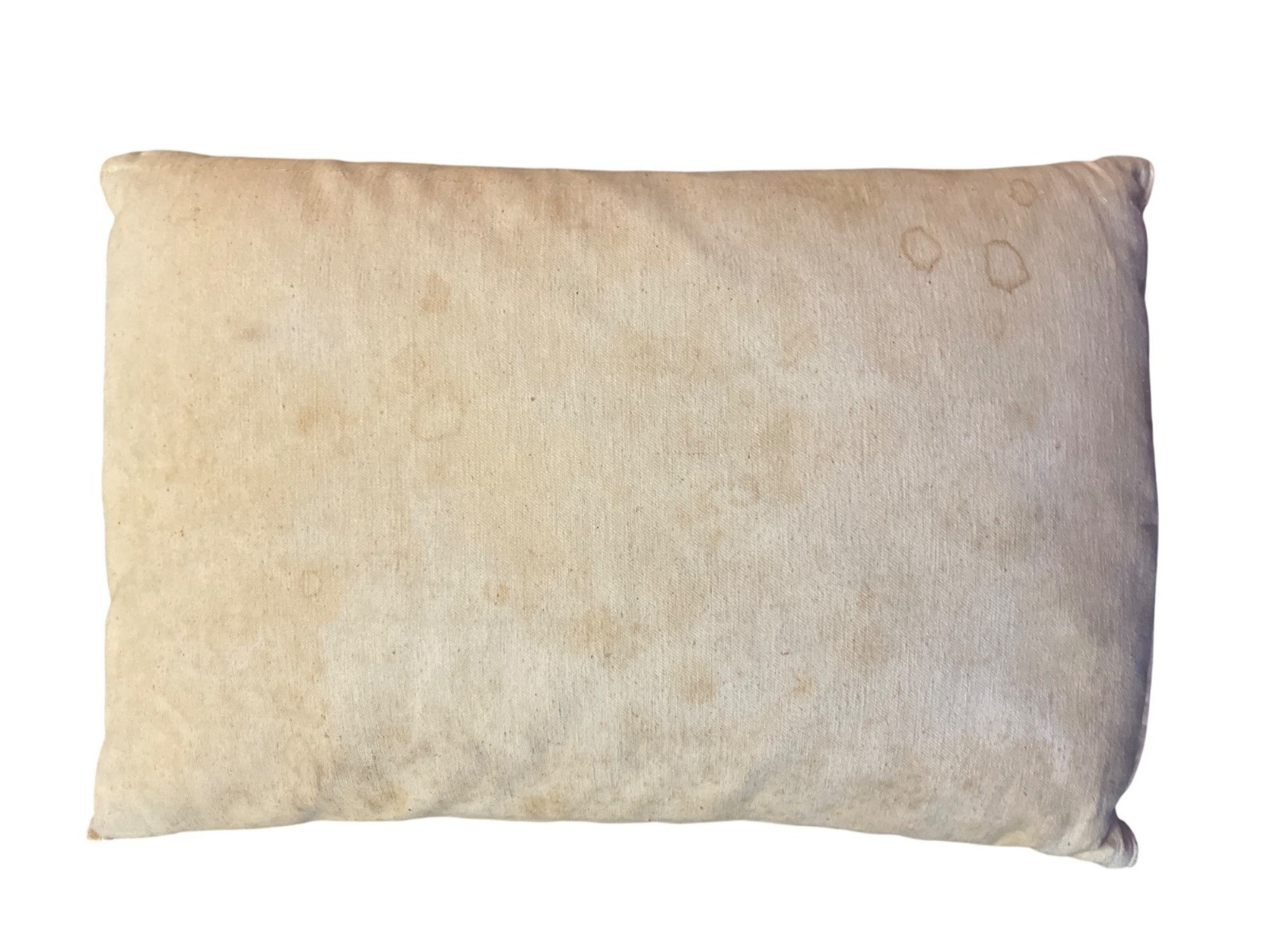 Vintage Feather Bed Pillow Beige Rustic Decor Stained Used Farmhouse Handmade gallery