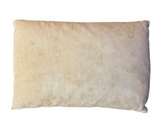 Vintage Feather Bed Pillow Beige Rustic Decor Stained Used Farmhouse Handmade