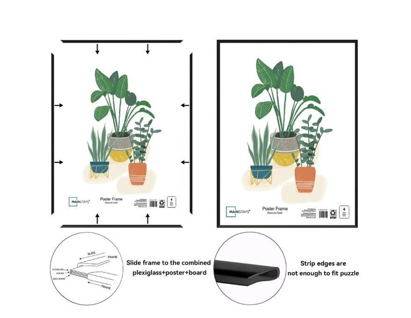 Mainstays 24x36 Basic Black Poster Frame Free & Fast Shipping Black poster frame gallery