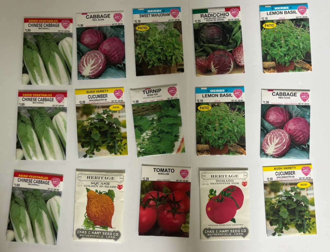 15 Seed Packet Lot - Vegetables Heritage Packets Plant Harts Seeds Exp 2025 #2 gallery