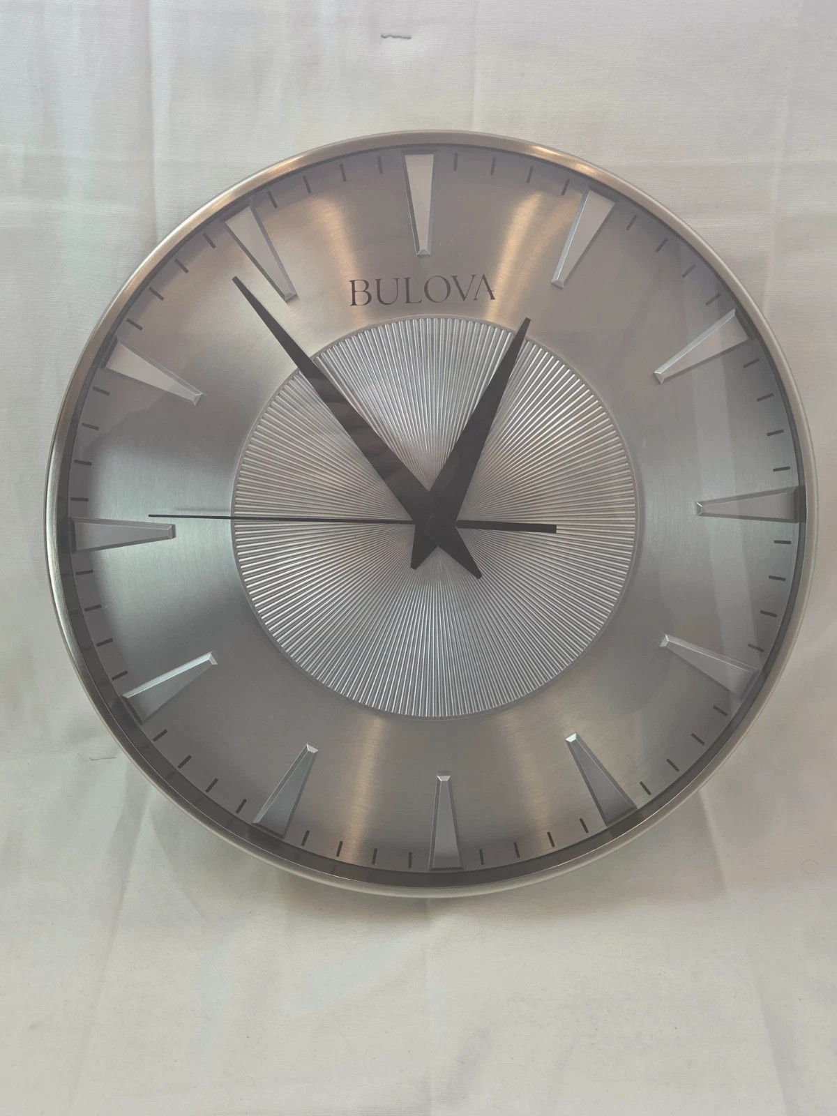 Bulova Stainless Steel Silver Wall Clock gallery