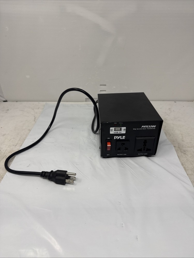 Pyle Step Up & Down Voltage Converter Transformer w/ USB Charging Port PVTC320U