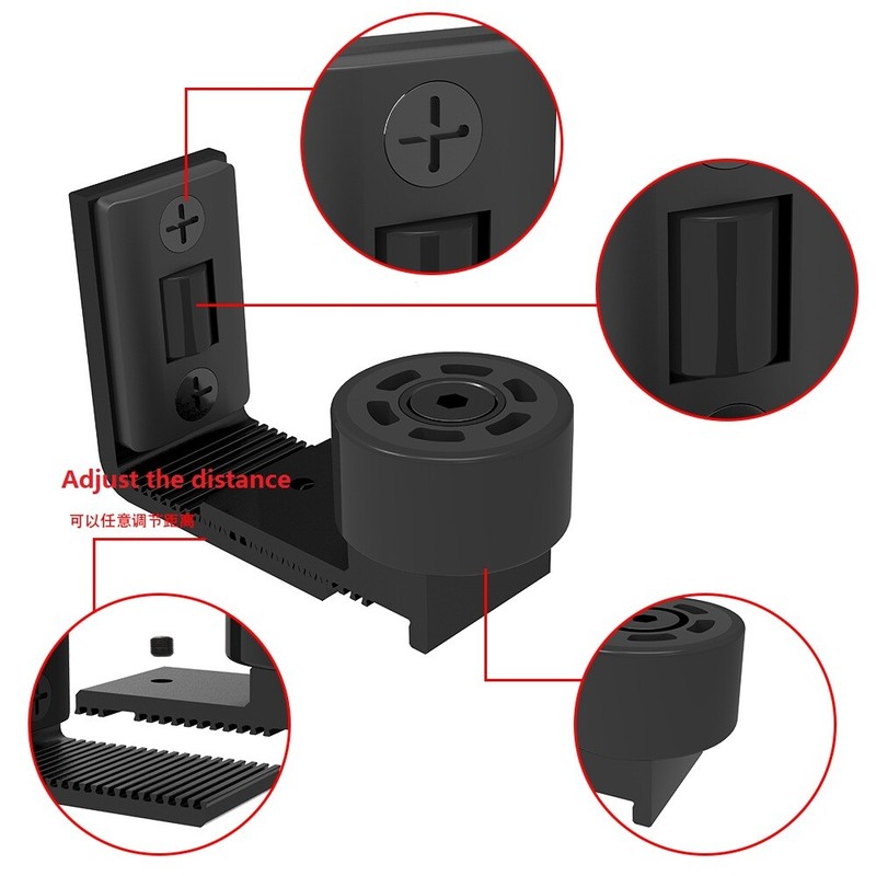 5FT-14FT Sliding Barn Door Hardware Closet Track Kit for Single Door Black gallery
